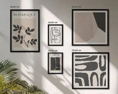 Štýlová minimalistická grafika sada obrazov nad pohovku