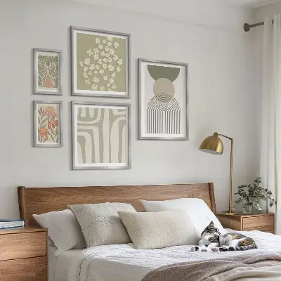 Galéria obrazov na stenu štýlová pastelová grafika s rastlinami