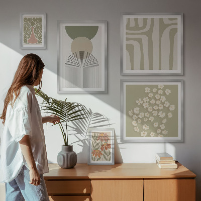 Galéria obrazov na stenu Štýlová pastelová grafika rastlín