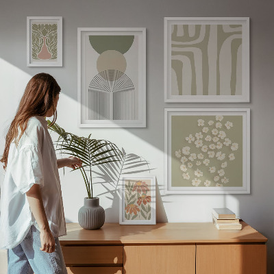 Galéria obrazov na stenu Štýlová pastelová grafika rastlín