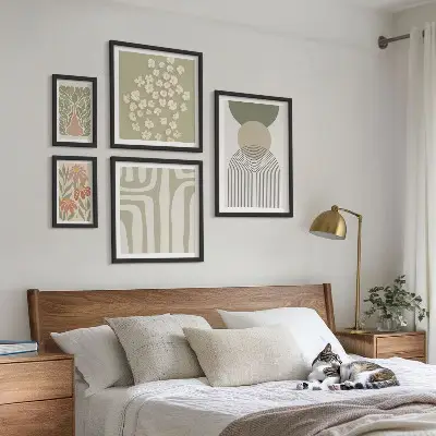 Galéria obrazov na stenu štýlová pastelová grafika s rastlinami