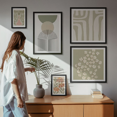 Galéria obrazov na stenu Štýlová pastelová grafika rastlín