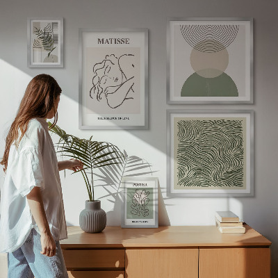 Galéria obrazov na stenu Minimalistické rastlinné kompozície
