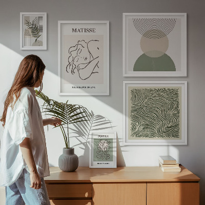 Galéria obrazov na stenu Minimalistické rastlinné kompozície