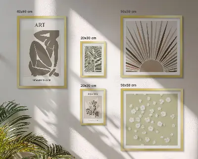 Abstraktná grafika rastlín štýlový obraz na stenu