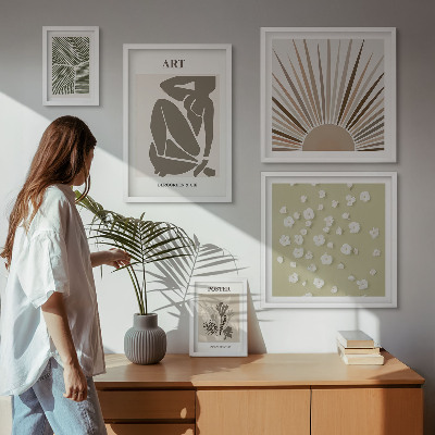 Galéria obrazov na stenu Štýlová abstraktná grafika rastlín