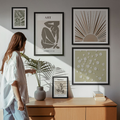 Galéria obrazov na stenu Štýlová abstraktná grafika rastlín
