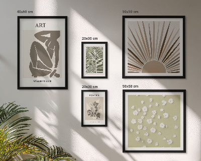 Galéria obrazov na stenu Štýlová abstraktná grafika rastlín