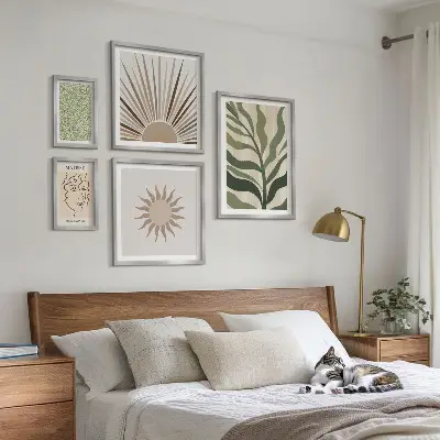 Abstraktná grafika rastlín štýlový obraz na stenu