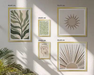 Abstraktná grafika rastlín štýlový obraz na stenu