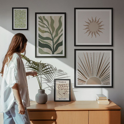 Galéria obrazov na stenu Štýlová abstraktná grafika rastlín