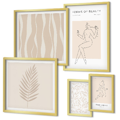 Galéria obrazov na stenu Štýlová grafika žien a rastlín