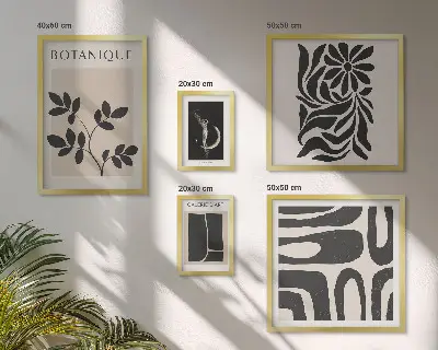 Galéria obrazov na stenu s motívom moderných rastlín