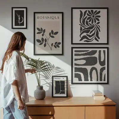 Galéria obrazov na stenu s motívom moderných rastlín