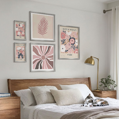 Sada obrazov nad pohovku Kvetinové trhy v boho štýle