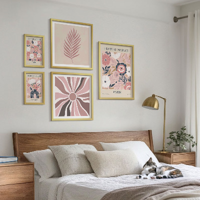 Sada obrazov nad pohovku Kvetinové trhy v boho štýle