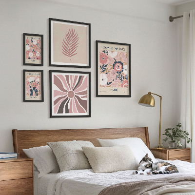 Sada obrazov nad pohovku Kvetinové trhy v boho štýle