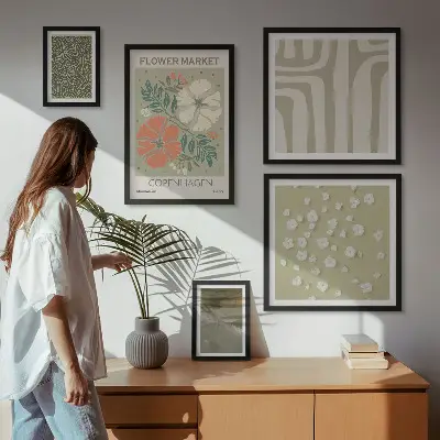 Galéria obrazov na stenu s rastlinnými boho motívmi