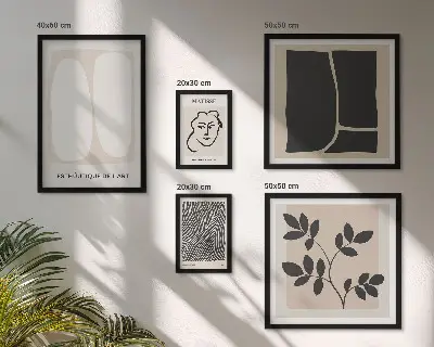 Sada obrazov nad pohovku štýlová grafika v minimalistickom štýle čiar