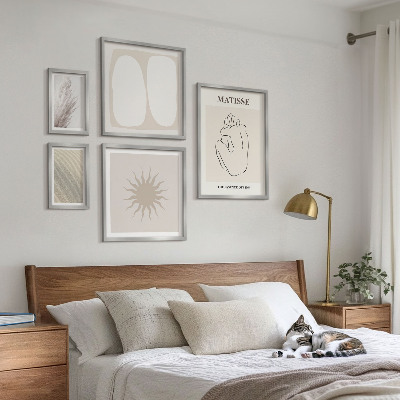 Sada obrazov nad pohovku Minimalistické formy v boho štýle