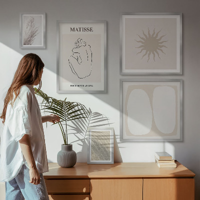 Sada obrazov nad pohovku Minimalistické formy v boho štýle