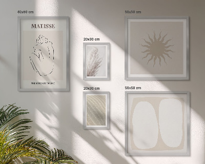 Sada obrazov nad pohovku Minimalistické formy v boho štýle