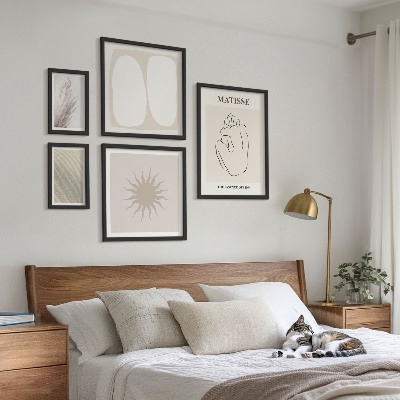 Sada obrazov nad pohovku Minimalistické formy v boho štýle