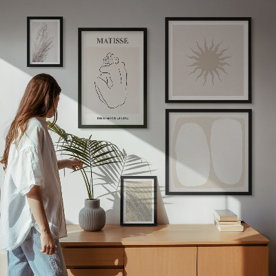 Sada obrazov nad pohovku Minimalistické formy v boho štýle