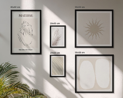 Sada obrazov nad pohovku Minimalistické formy v boho štýle