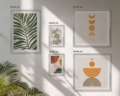 Obraz na stenu rastlinné vzory s boho tvarmi