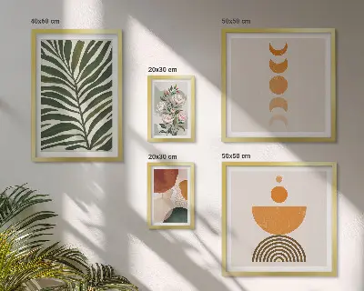 Obraz na stenu rastlinné vzory s boho tvarmi