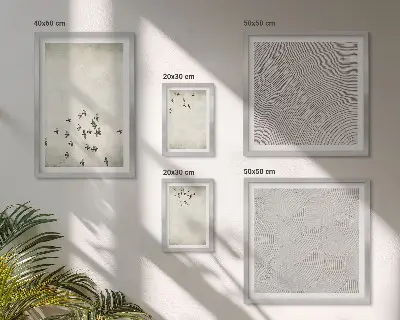 Minimalistická maľba vtákov galéria obrazov na stenu