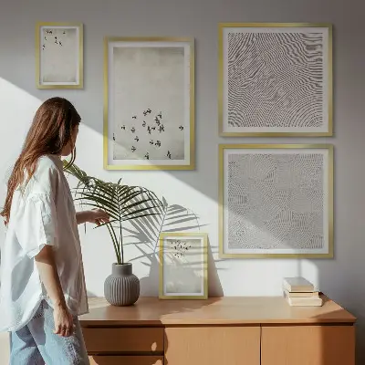 Minimalistická maľba vtákov galéria obrazov na stenu