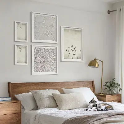 Minimalistická maľba vtákov galéria obrazov na stenu