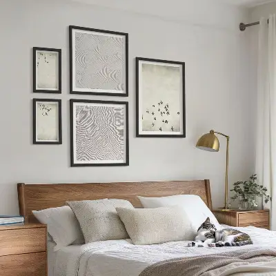 Minimalistická maľba vtákov galéria obrazov na stenu