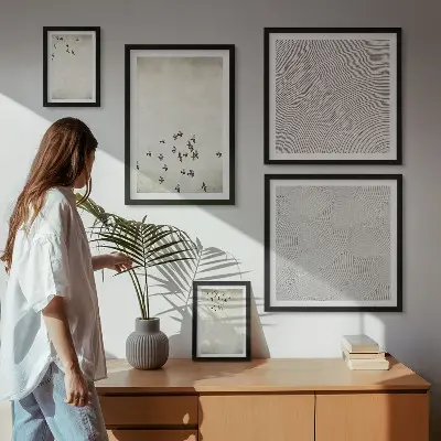 Minimalistická maľba vtákov galéria obrazov na stenu