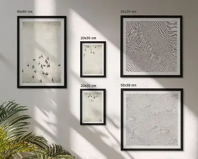 Minimalistická maľba vtákov galéria obrazov na stenu