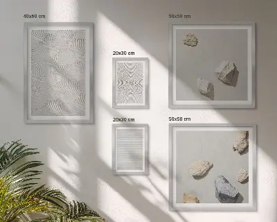 Geometrické kartónové kamene sada obrazov nad pohovku
