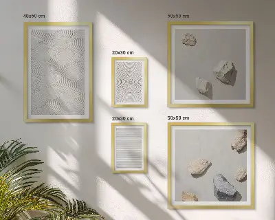 Geometrické kartónové kamene sada obrazov nad pohovku