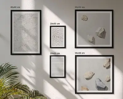 Geometrické kartónové kamene sada obrazov nad pohovku