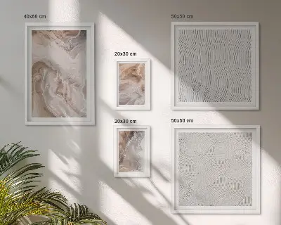 Sada obrazov nad pohovku s mramorovým vzorom kamennej textúry