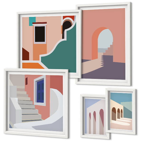 Galéria obrazov na stenu Pastelová architektonická grafika