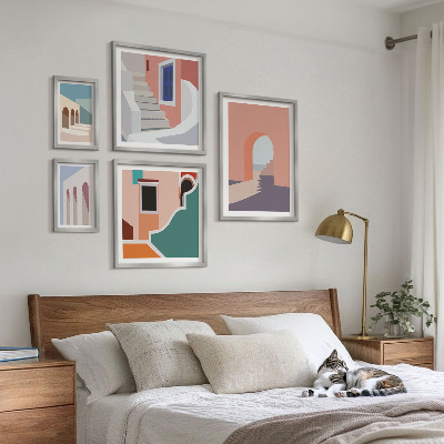 Galéria obrazov na stenu Pastelová architektonická grafika