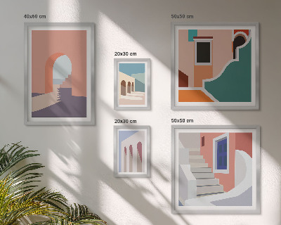 Galéria obrazov na stenu Pastelová architektonická grafika