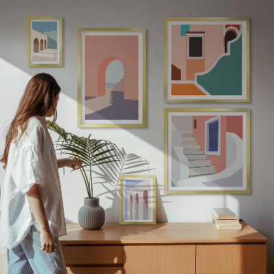 Galéria obrazov na stenu Pastelová architektonická grafika