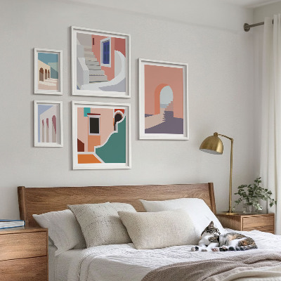 Galéria obrazov na stenu Pastelová architektonická grafika