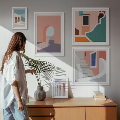 Galéria obrazov na stenu Pastelová architektonická grafika