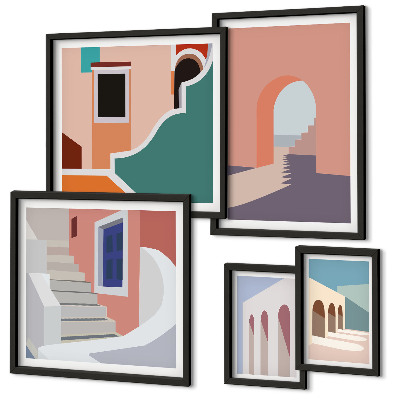 Galéria obrazov na stenu Pastelová architektonická grafika