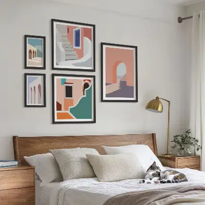 Pastelová architektonická grafika galéria obrazov na stenu