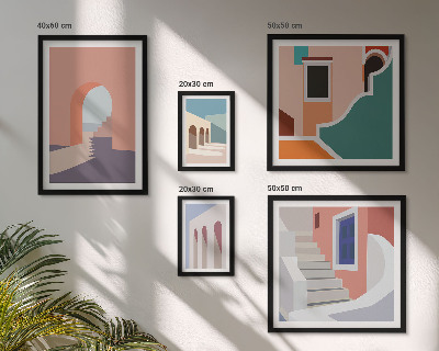 Galéria obrazov na stenu Pastelová architektonická grafika